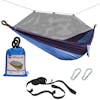 Bliss Hammocks 54-inch wide Royal Blue Camping Hammock with mosquito net, tree straps, and a carry bag.