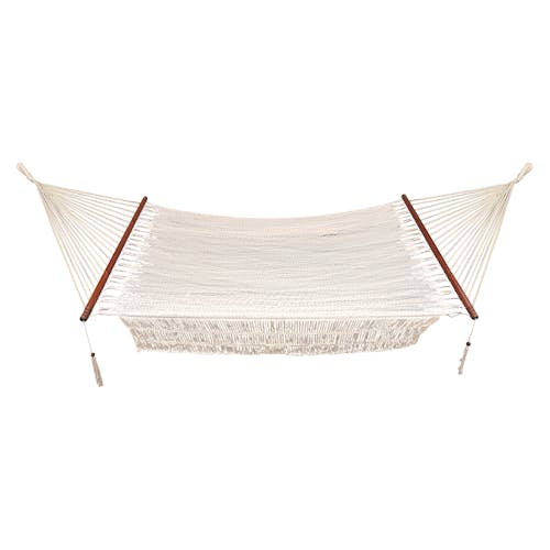 Side view of the 48-inch rope hammock.