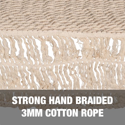 Strong hand braided 3mm cotton rope.