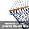 Weather resistant hardwood spreader bars.