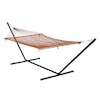 Bliss Hammocks 60-inch Wide Brown Cotton Rope Hammock secured to a stand.