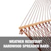 Weather resistant hardwood spreader bars.