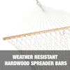 Weather resistant hardwood spreader bars.