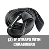 2 5-foot straps with carabiners.