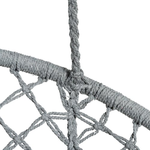 Close-up of the frame on the Bliss Hammocks 31.5-inch Wide Gray Macramé Swing Chair.