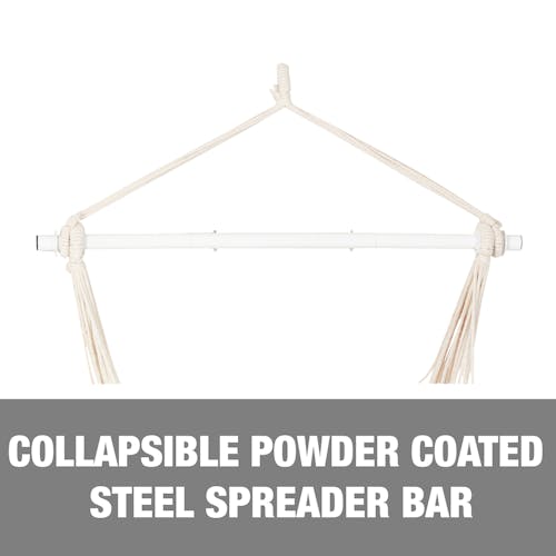 Collapsible powder coated steel spreader bar.
