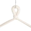 Close-up of the rope loop to hang the Bliss Hammocks 40-inch Wide White Fringed Hammock Chair.