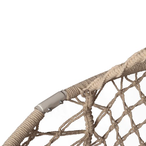 Close-up of the frame on the Bliss Hammocks 55-inch 2 Person Bohemian Style Macramé Swing Chair.