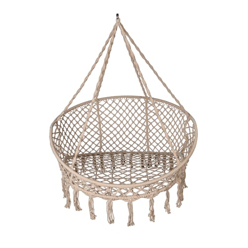 The frame of the Bliss Hammocks 55-inch 2 Person Bohemian Style Macramé Swing Chair.