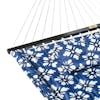 Close-up of the spreader bar for the Bliss Hammocks 55-inch Blue Flowers Quilted Hammock.