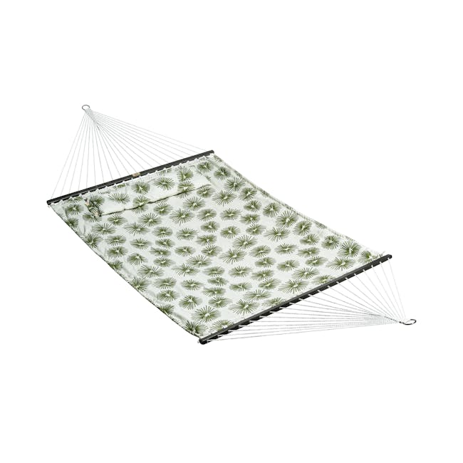 Bliss Hammocks 55-inch Wide 2-Person Green Burst Reversible Quilted Hammock.