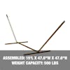 Assembled dimensions: 15 feet long, 47.6 inches wide, and 47.6 inch height, with a weight capacity of 500 pounds.