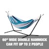60-inch wide double hammock can fit up to 2 people.
