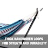 Thick handwoven loops for strength and durability.