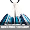 Polyester and cotton blended fabric for durability.