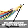 Thick handwoven loops for strength and durability.