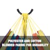 Polyester and cotton blended fabric for durability.