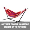 60-inch wide double hammock can fit up to 2 people.