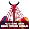 Polyester and cotton blended fabric for durability.