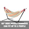 60-inch wide double hammock can fit up to 2 people.