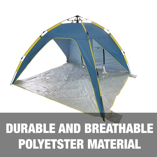 Durable and breathable polyester material.