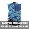 Carrying case and side pocket to store the base.