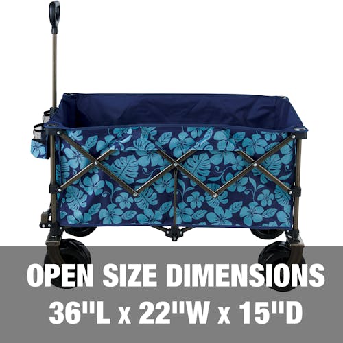 Open size dimensions: 36 inches long, 22 inches wide, and a 15-inch depth.