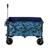 Side view of the blue flower garden cart/beach wagon.