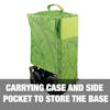 Carrying case and side pocket to store the base.