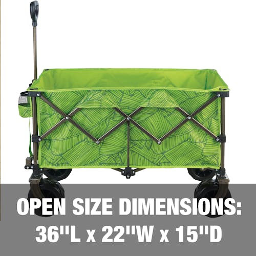 Open size dimensions: 36 inches long, 22 inches wide, and a 15-inch depth.