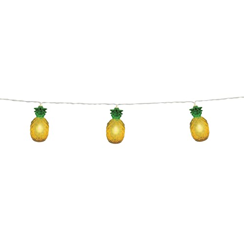 Close-up of the pineapple string lights.