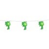 Close-up of the green palm tree string lights.