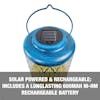 Solar powered and rechargeable: includes a long-lasting 600MAH NI-HM rechargeable battery.