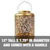 12 inch tall and 7.75 inches in diameter and comes with a handle.