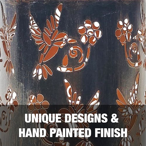 Unique designs and hand-painted finish.