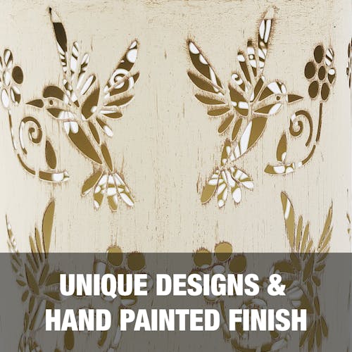 Unique designs and hand painted finish.