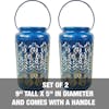 9 inches tall by 5 inches in diameter and comes with a handle.