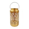 9-inch solar LED gold lantern with phoenix feather design.
