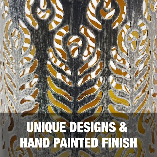 Unique designs and hand-painted finish.