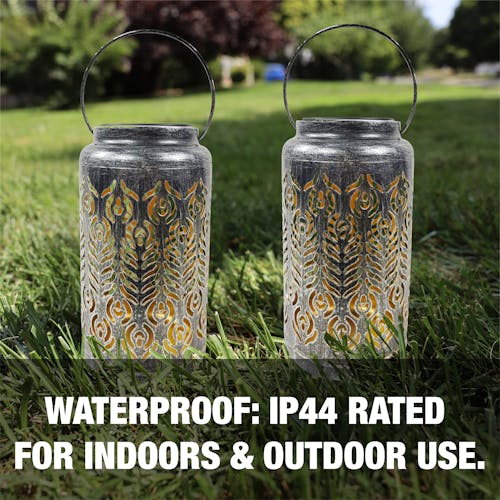 Waterproof: IP44 rated. For indoor and outdoor use.