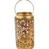 9-inch solar LED gold lantern with rose design.