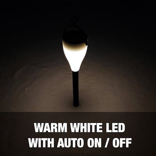 Warm white LED with auto on / off.