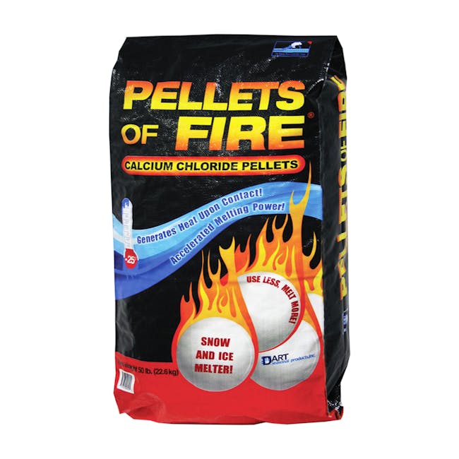 50-pound bag of Pellets of Fire Ice Melt.