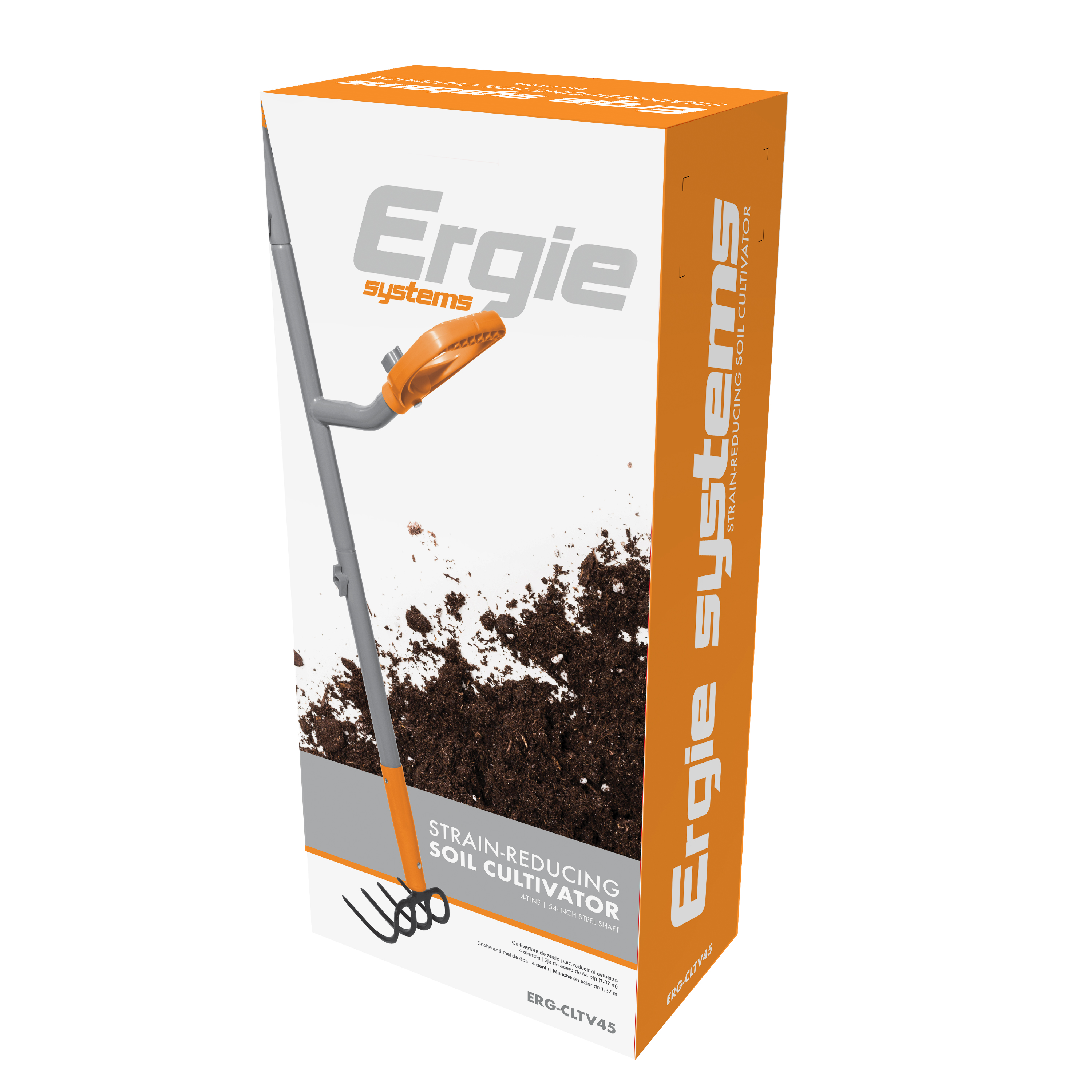 ERGIE SYSTEMS ERG-GHOE625 ErgieShovel 12-Gauge Gray/Orange 54 Steel Shaft 6.25-Inch Shank Pattern Blade Garden Hoe 