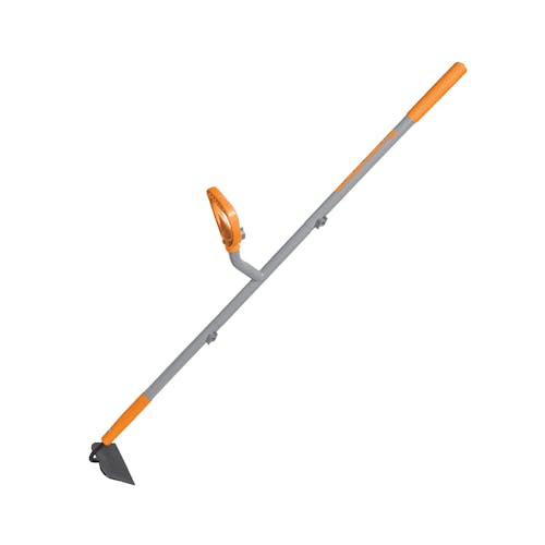 Left-side view of the ErgieSystems 54-inch Shank Pattern Garden Hoe with 6.25-inch blade.