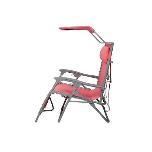 Left-side view of the Coral color Beach Recliner.