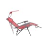 Right-side view of a reclined Coral color Beach Recliner.