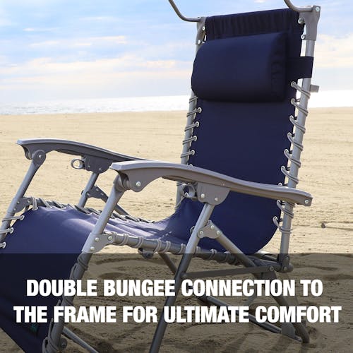 Double bungee connection to the frame for ultimate comfort.