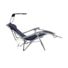 Right-side view of a reclined navy color Beach Recliner.