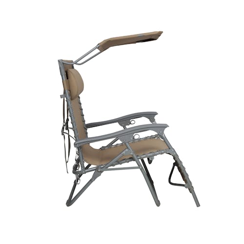 Right-side view of the taupe color Beach Recliner.
